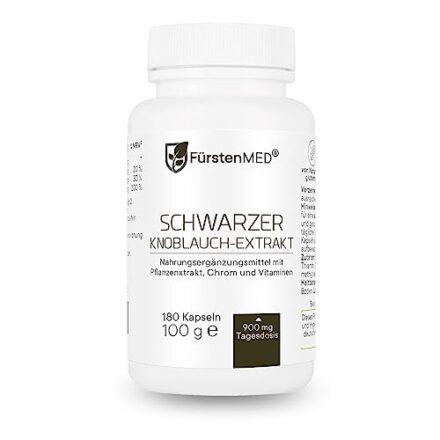 FürstenMED® Fermentierter Schwarzer Knoblauch Extrakt - 180 Geruchlose Schwarzer Knoblauch Kapseln (Black Garlic) - Vegan  