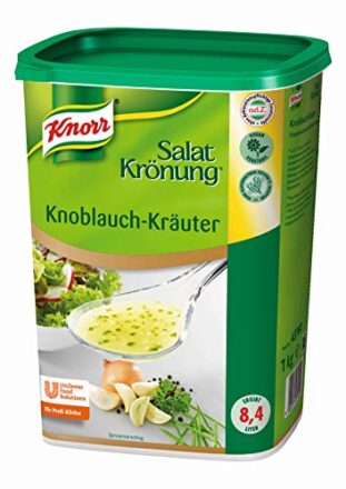 Knorr Salatkrönung Knoblauch Kräuter Dressing (Trockenmischung für Salatdressing mit ausgesuchten Kräutern, Gewürzen und Knoblauchnote) 1er Pack (1 x 1 kg)  
