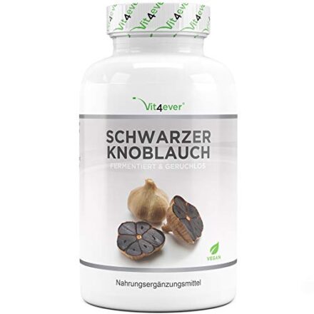 Schwarzer Knoblauch 15:1 Extrakt - 180 Kapseln mit 750 mg - Premium: Mit S-Allylcystein (SAC) - Fermentiert - Geruchslos - Laborgeprüft - Hochdosiert - Vegan - Premium Qualität  