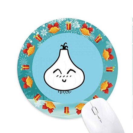 Knoblauch Lächeln Schöne kleine Emoji Mousepad Rund Gummi Maus Pad Weihnachtsgeschenk  